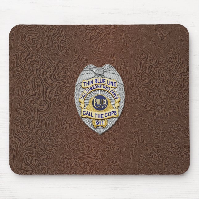 Thin Blue Line Badge Mouse Pad (Front)