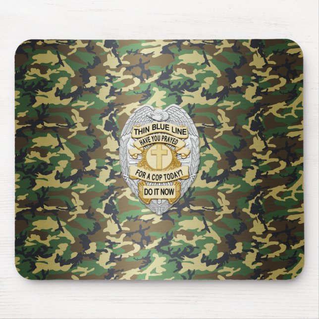 Thin Blue Line Badge Mouse Pad (Front)