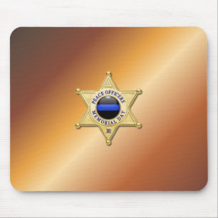 Thin Blue Line Badge Mouse Pad