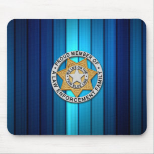 Thin Blue Line Badge Mouse Pad