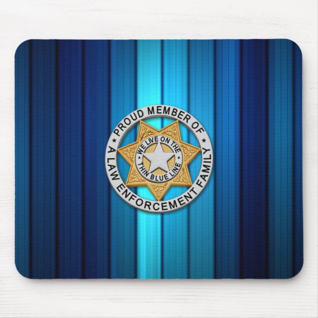 Thin Blue Line Badge Mouse Pad (Front)