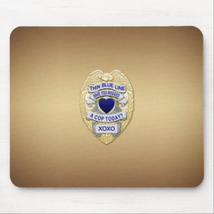 Thin Blue Line Badge Mouse Pad