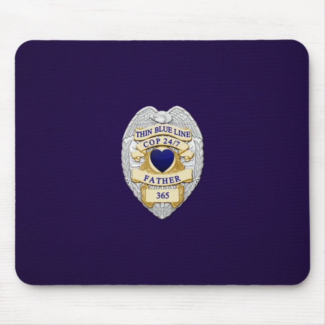 Thin Blue Line Badge Mouse Pad (Front)