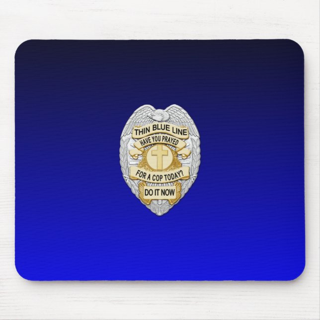 Thin Blue Line Badge Mouse Pad (Front)