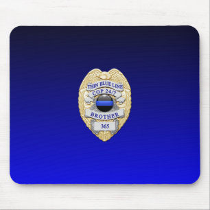 Thin Blue Line Badge Mouse Pad