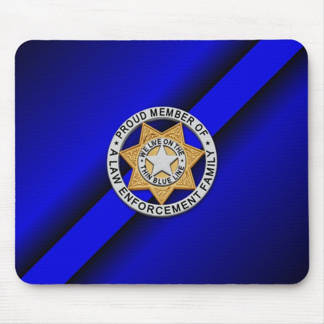 Thin Blue Line Badge Mouse Pad (Front)