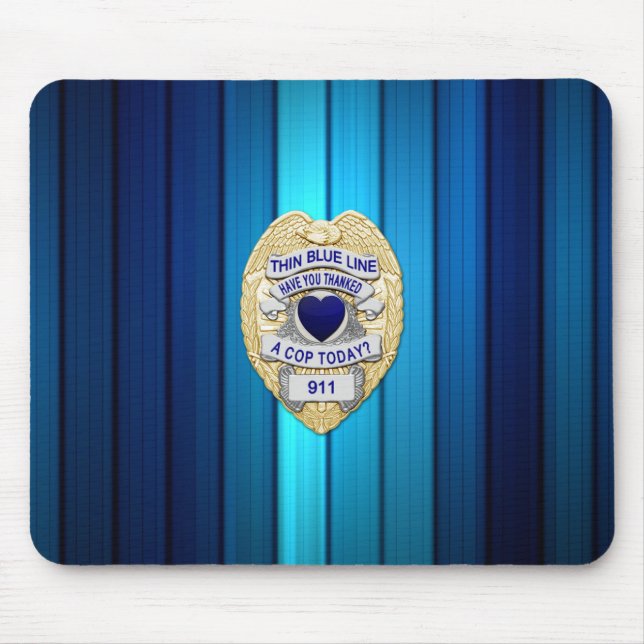 Thin Blue Line Badge Mouse Pad (Front)