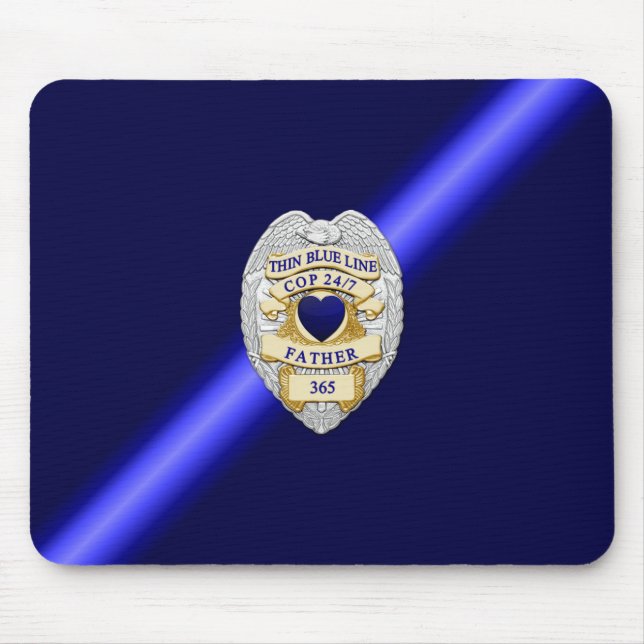 Thin Blue Line Badge Mouse Pad (Front)