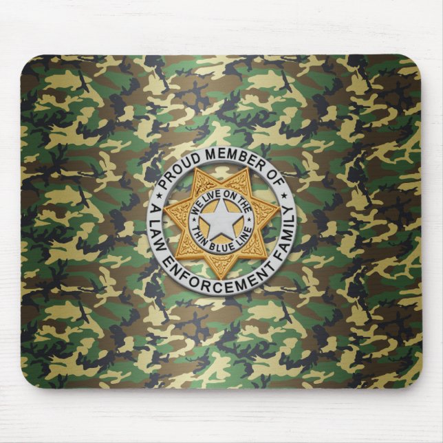 Thin Blue Line Badge Mouse Pad (Front)