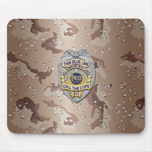 Thin Blue Line Badge Mouse Pad (Front)