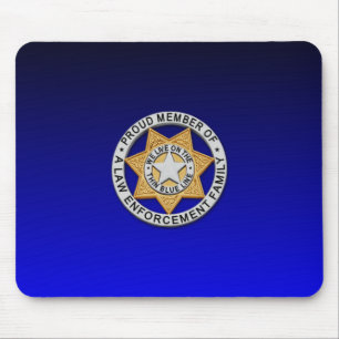Thin Blue Line Badge Mouse Pad