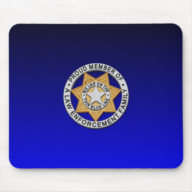 Thin Blue Line Badge Mouse Pad (Front)