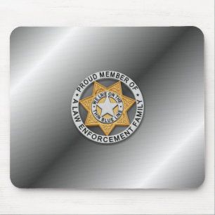 Thin Blue Line Badge Mouse Pad