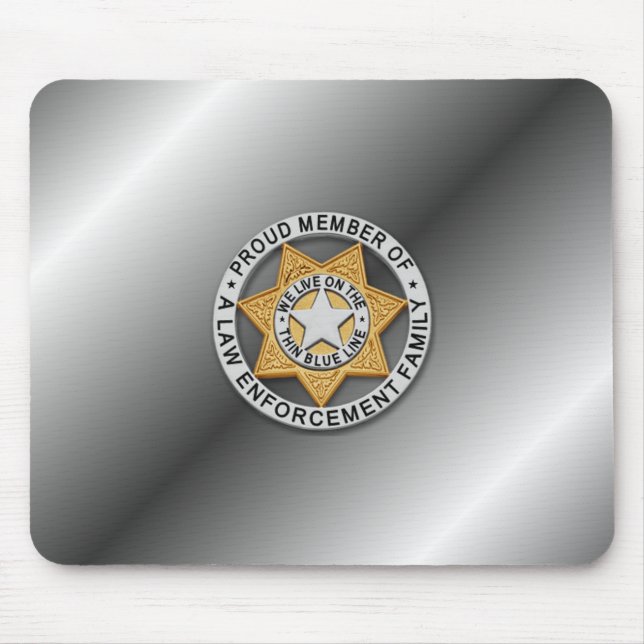 Thin Blue Line Badge Mouse Pad (Front)
