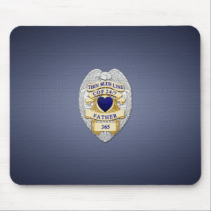 Thin Blue Line Badge Mouse Pad