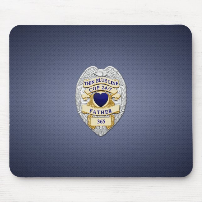 Thin Blue Line Badge Mouse Pad (Front)