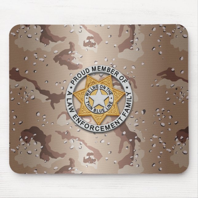 Thin Blue Line Badge Mouse Pad (Front)