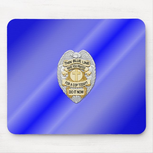 Thin Blue Line Badge Mouse Pad (Front)