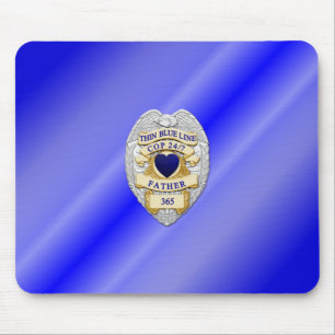 Thin Blue Line Badge Mouse Pad