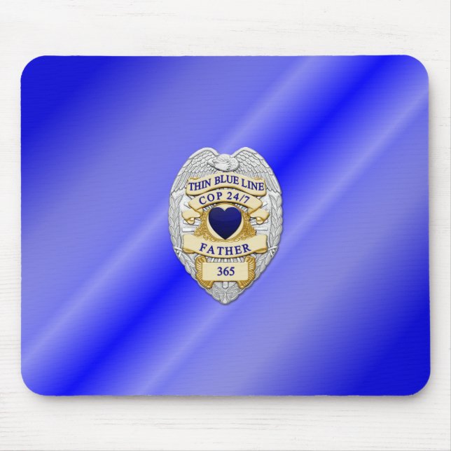 Thin Blue Line Badge Mouse Pad (Front)