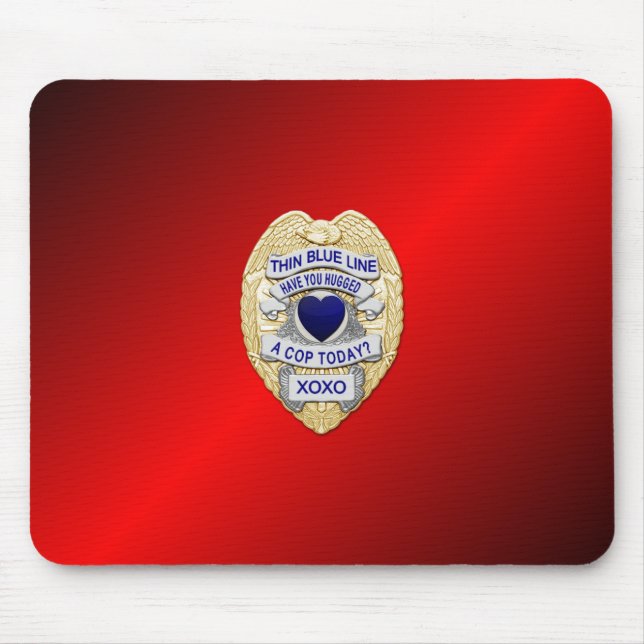 Thin Blue Line Badge Mouse Pad (Front)