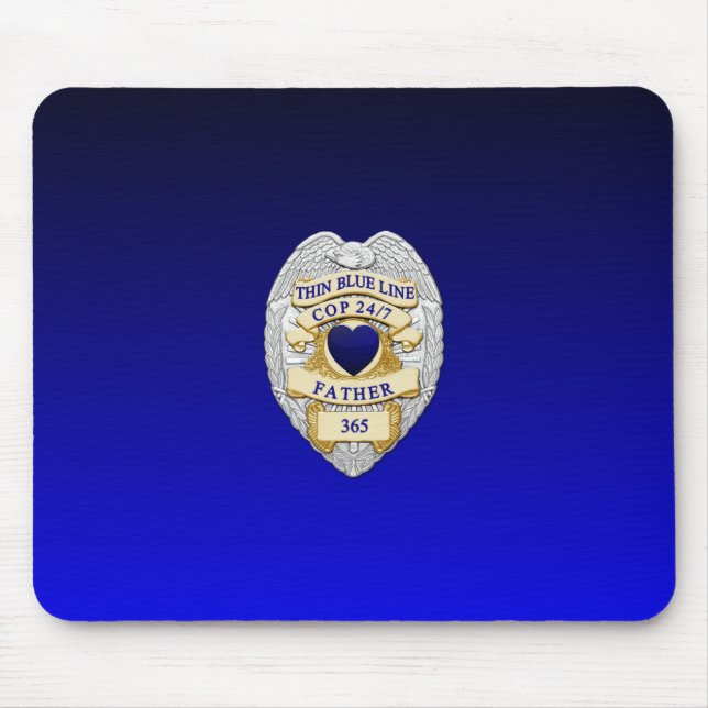 Thin Blue Line Badge Mouse Pad (Front)