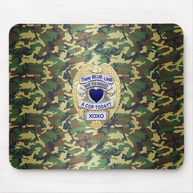 Thin Blue Line Badge Mouse Pad (Front)