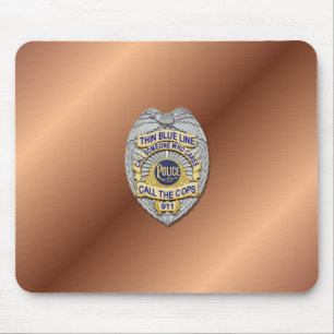 Thin Blue Line Badge Mouse Pad