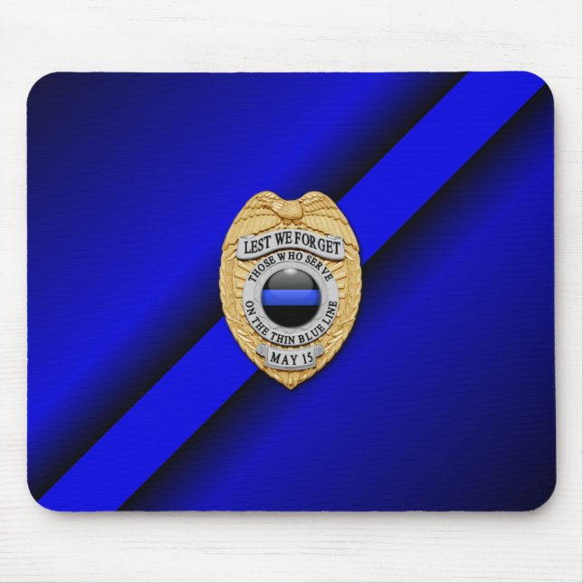 Thin Blue Line Badge Mouse Pad (Front)