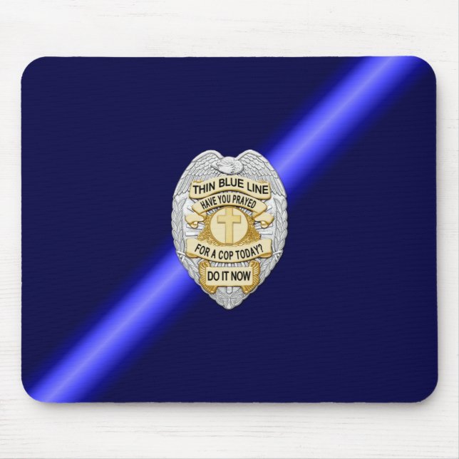 Thin Blue Line Badge Mouse Pad (Front)