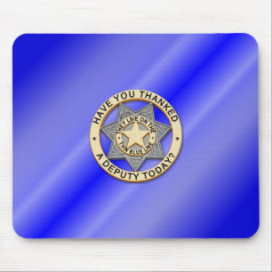 Thin Blue Line Badge Mouse Pad