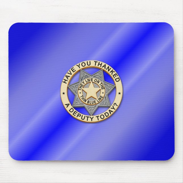 Thin Blue Line Badge Mouse Pad (Front)
