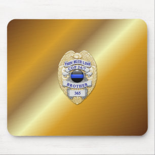Thin Blue Line Badge Mouse Pad