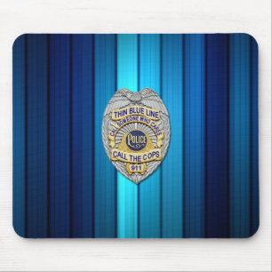 Thin Blue Line Badge Mouse Pad