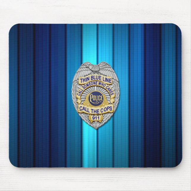 Thin Blue Line Badge Mouse Pad (Front)