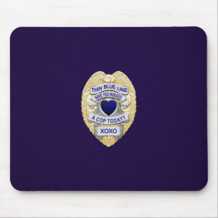 Thin Blue Line Badge Mouse Pad