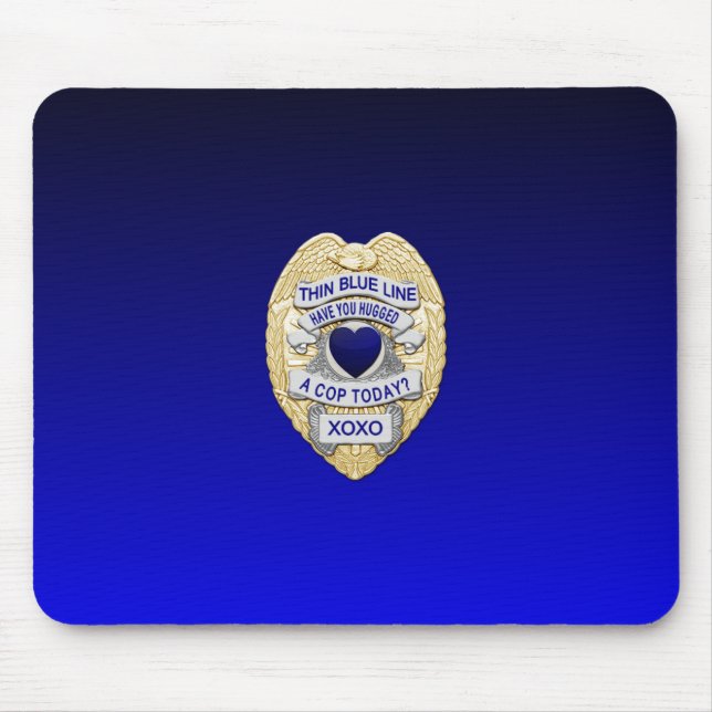 Thin Blue Line Badge Mouse Pad (Front)