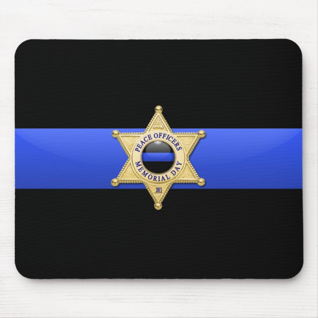Thin Blue Line - Badge Mouse Pad (Front)