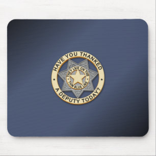 Thin Blue Line Badge Mouse Pad