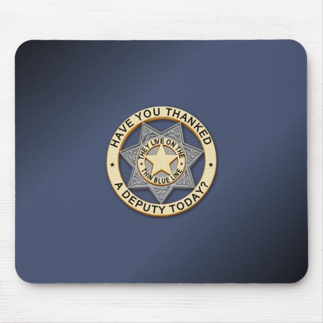 Thin Blue Line Badge Mouse Pad (Front)