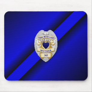 Thin Blue Line Badge Mouse Pad