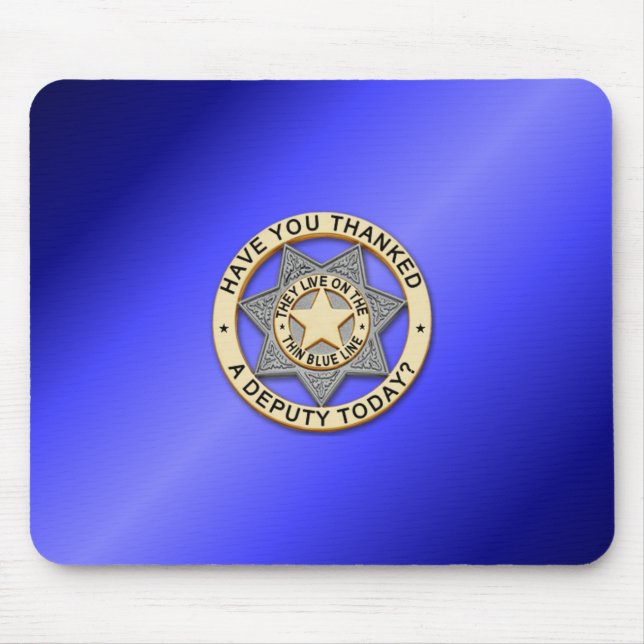 Thin Blue Line Badge Mouse Pad (Front)
