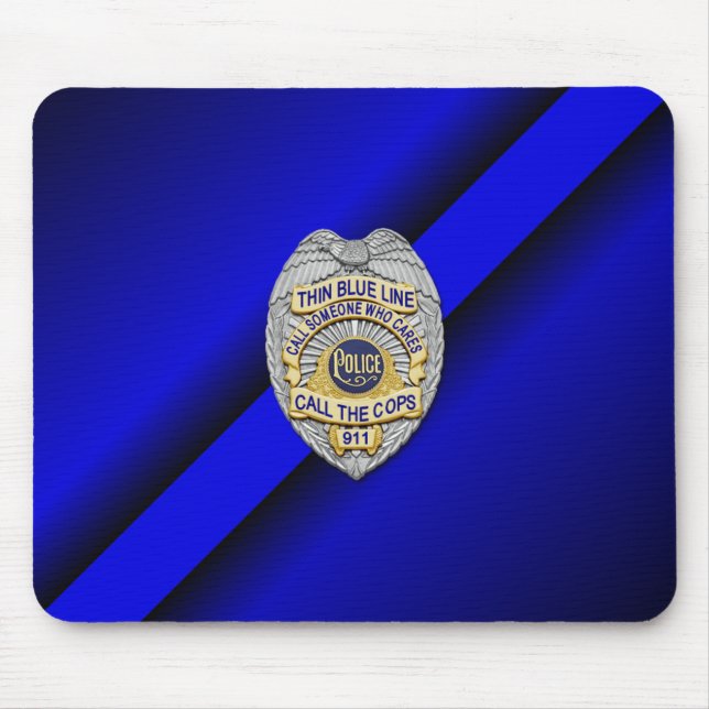 Thin Blue Line Badge Mouse Pad (Front)