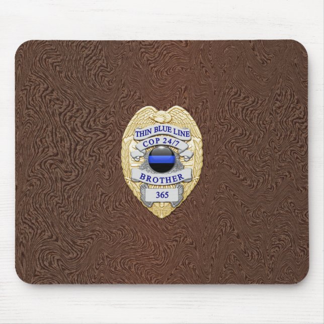 Thin Blue Line Badge Mouse Pad (Front)