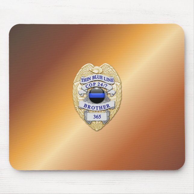 Thin Blue Line Badge Mouse Pad (Front)