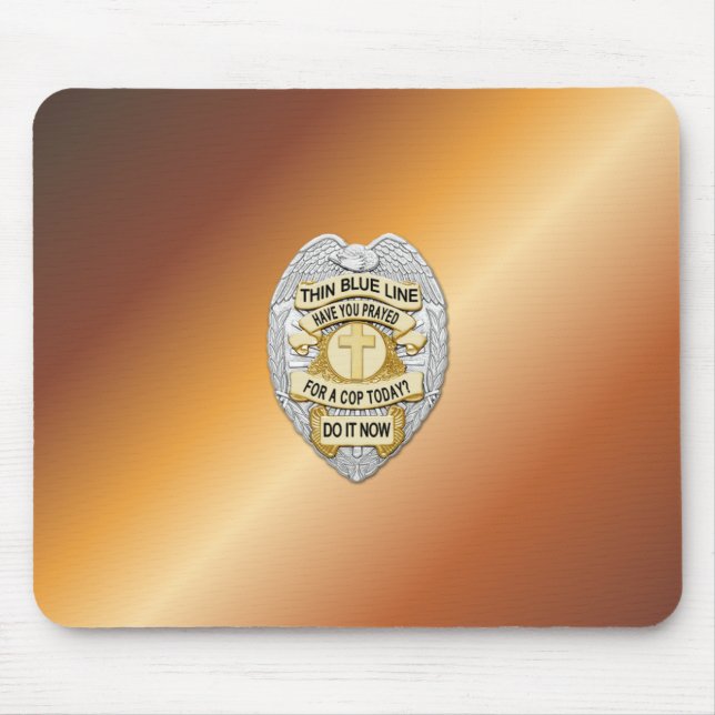 Thin Blue Line Badge Mouse Pad (Front)