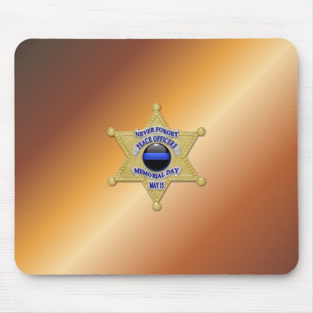 Thin Blue Line Badge Mouse Pad (Front)