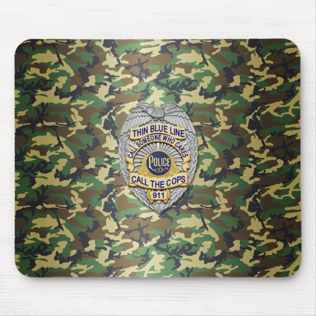 Thin Blue Line Badge Mouse Pad (Front)