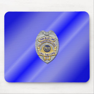 Thin Blue Line Badge Mouse Pad