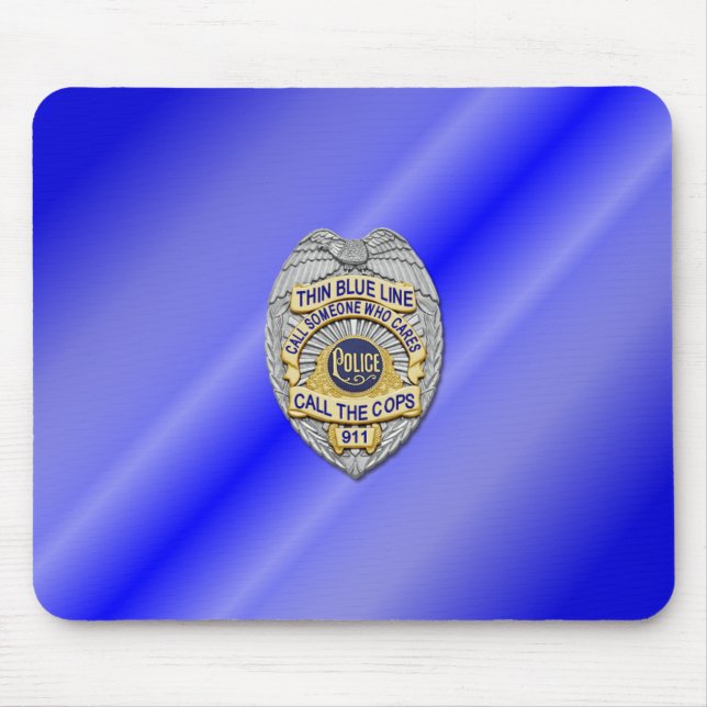 Thin Blue Line Badge Mouse Pad (Front)